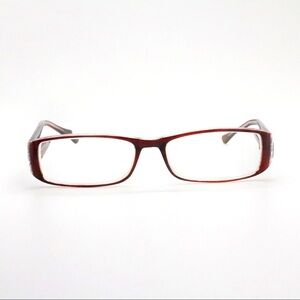 Y2K Thin Computer Reading Reddish Plum Rectangular Eyeglasses Frame Only